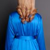 Simone Satin Robe Royal Blue Back Top