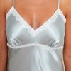 maxime satin nightgown front detail
